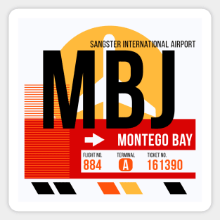 Montego Bay (MBJ) Airport // Sunset Baggage Tag Sticker